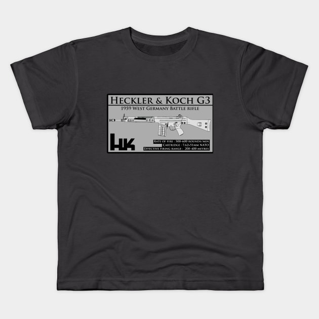 HECKLER & KOCH G3 Kids T-Shirt by theanomalius_merch